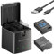 Batterie Hero 13,Lot de 2 Batteries Rechargeables Enduro 2100 mAh et kit de Chargeur Rapide 3 emplacements HERO13,Compatible avec la GoPro Hero 13 Black Officielle