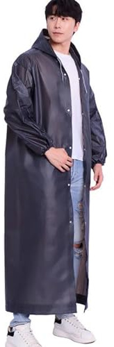 CALLYSONIC Poncho de pluie, pour homme et femme, sombre, réutilisable, imperméable, transparent, accessoire pour la randonnée, le cyclisme, le camping, les voyages, N, L
