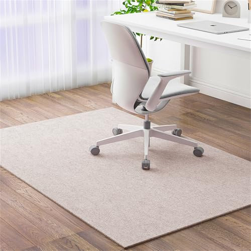 Highdi Alfombrilla para Silla de Oficina Gaming, Color sólido Protector Suelo Silla Ruedas Antideslizante Antiarañazos, Alfombrilla de Protección para Suelos Duros (Beige,90x150cm)
