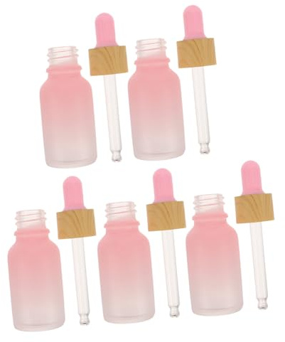 ADOCARN 5pcs Essential Oil Dropper Bottles Travel Makeup Containers Leakproof Cap Skincare Travel Containers Oil Dropper Bottles for Beauty Salons