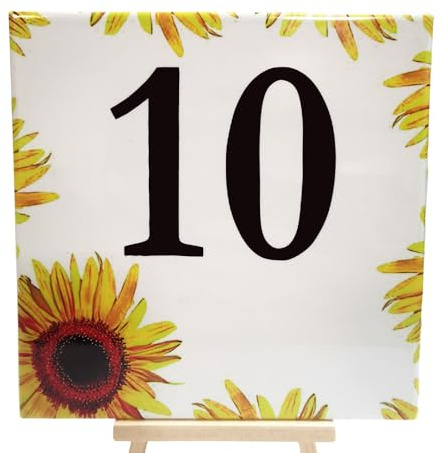 Numero Civico Personalizzato per Esterno Quadrato - Ceramica cotta a 900°, Made in Italy Colori Indelebili e Resistenti - Disponibile su varie misure (Bianco Girasoli, 10x10 cm)