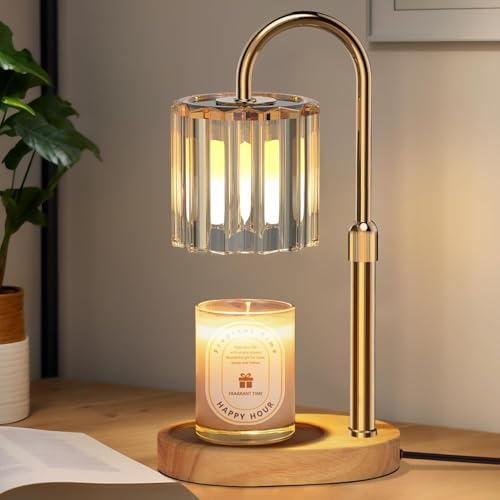 seenlast Lámpara Calentadora Velas, Candle Warmer Lamp con Temporizador y Regulador de Intensidad Calentador de Velas Vintage, Lampara Vela Eléctrica para velas aromáticas, Hogar, Decoración