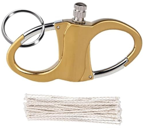 Accendino Portachiavi, Non Contiene Cherosene, con Stoppino in Cotone per Accendino a Benzina, Fiammiferi Permanenti in Metallo, per Campeggio All'aperto, Cucina, Regali Per Uomini