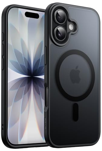 JETech Coque Magnétique pour iPhone 17 6,3 Pouces Compatible avec MagSafe, Étui Housse Translucide Dos Mat Fine Minimaliste Anti-Chocs (Noir)