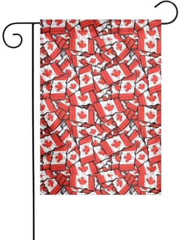 AEKGOHP Bandiera canadese Stampe Asta per bandiera da giardino decorazione per cortile esterno su entrambi i lati 30,5 x 45,7 cm