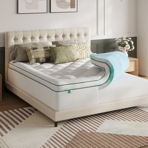 Novilla Surmatelas Mémoire Forme 180x200 cm Topper Gel 2 en 1