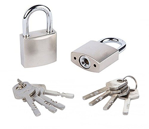 2 PCE 40mm Keyed Alike Padlocks Same Keys Satin Finish