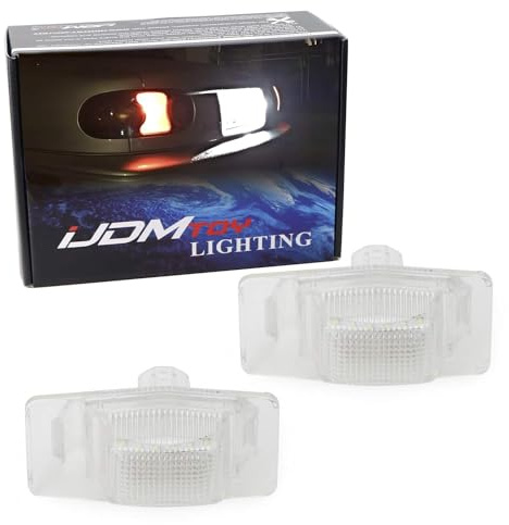 iJDMTOY OEM-Fit 3W Full LED License Plate Light Kit Compatible With Ford Escape Mazda MX-5 Miata Protege, Powered by 18-SMD Xenon White LED