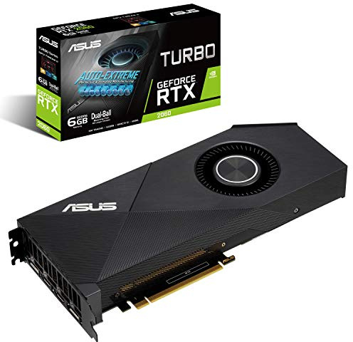 ASUS GeForce RTX 2060 6G Turbo Edition GDDR6 HDMI DP 1.4 Graphics Card (TURBO RTX2060-6G)