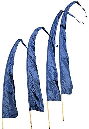 Asiastyle Balifahne | Farbe: Marineblau | 4 Meter lang | ohne Stange | aus echtem Satin | Originale Umbul Fahne