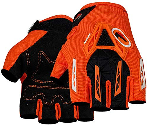 Guanti Da Ciclismo, Mezze Dita Sport All'aperto Guanti Di Lusso Imbottiti In Gel, Per Moto Ciclismo Arrampicata Escursionismo Guanti Sportivi (XL,Orange)