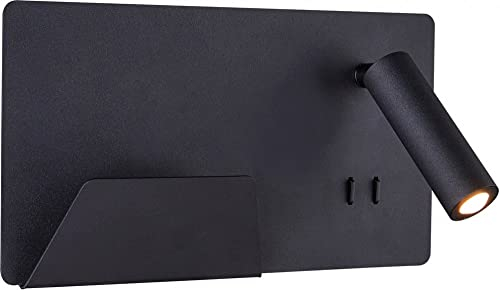 SLV luminaria de superficie de pared SOMNILA SPOT/Iluminación de pared de interior, proyector de pared / 3000K 13 W 490 370lm negro 110 grados