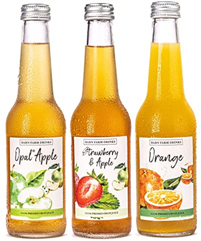 Summer Selection Fruit Juice Mixed Case Barn Farm Drinks 12 x 275ml Glass Bottles…