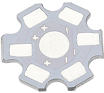 sourcing map 50 Stück Aluminium Grundplatte Platine LED Kühlkörper 20mm 2 Stift Weiß für DIY 1W 3W RGB COB LED Chips Lampenperlen