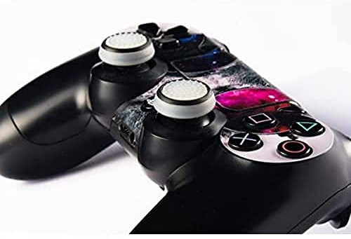 G-MOTIONS - Protection Joystick pour Playstation Xbox SWTICH - Thumbstick Protection Silicone Haut de Gamme avec matière Anti dérapante au Centre (Blanc Noir)