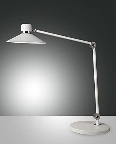 Fabas Luce Panarea LED-Schreibtisch-Arbeitsleuchte aus weißem Glas