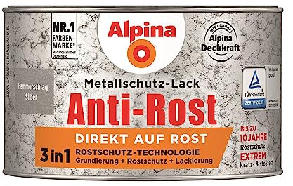 Alpina Metallschutzlack Anti-Rost Hammerschlag Silber 300ml