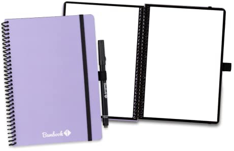 BAMBOOK Colourful Notizbuch - Lila - A5 - Blanko, Wiederverwendbares Notizbuch, Notizblock, Reusable Notebook