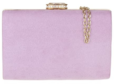 Girly Handbags Womens Faux Suede Hard Case Clutch Bag