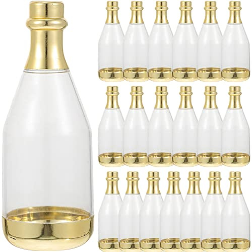 Toyvian Contenedor de caramelos botella de champán 20 piezas mini botellas de champán cajas de caramelo transparentes de plástico contenedor para botella de champán para