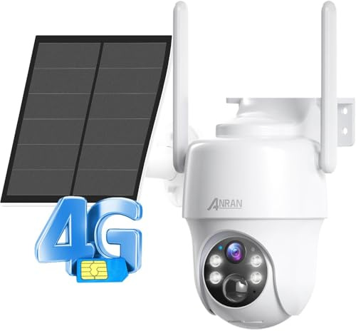ANRAN 2K HD 3G/4G LTE Überwachungskamera Aussen Akku | 360° Schwenkbare Kabellose Überwachungskamera Aussen ohne WLAN, Solar Kamera Outdoor mit Farbige Nachtsicht, G1