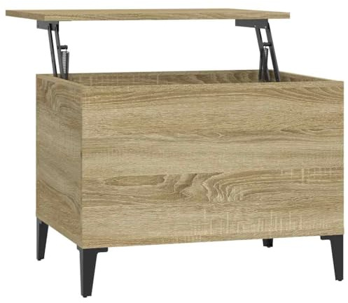 vidaXL Mesa de Centro Madera contrachapada Roble Sonoma 60x44,5x45 cm