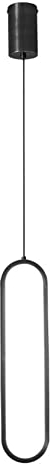 BomKra Minimalist Pendant Light, Modern Ceiling Light Kitchen Island Lighting Metal LED Hanging Fitting Fixture for Living Room Bedroom Bedside Dining Room Kitchen Bar (Black, Warm Light)