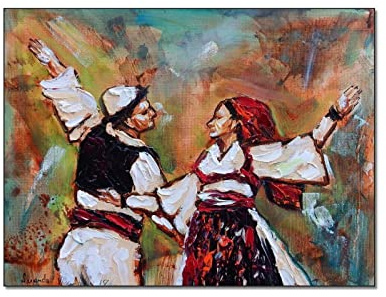 QITEX Decorazioni Casa Moderna 40x60cm Non incorniciato Art Poster Coppia Albanese Quadro ad olio Arte Parete Estetica Camera Poster Quadro su tela Poster da parete Quadro di arte murale