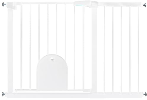 HENGMEI Griglia di protezione per scale per bambini, 105-115 cm, senza foratura, per cani e gatti, per bambini, colore: bianco