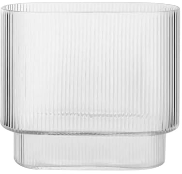 Moderne Blumenvase, dekorative ästhetische Blumenvasen – ästhetische Blumenvase, Glasvase oder Tafelaufsätze, geriffelte moderne Vase für Kaminsims, Esstisch, Bücherregal, Eingang, Tisch