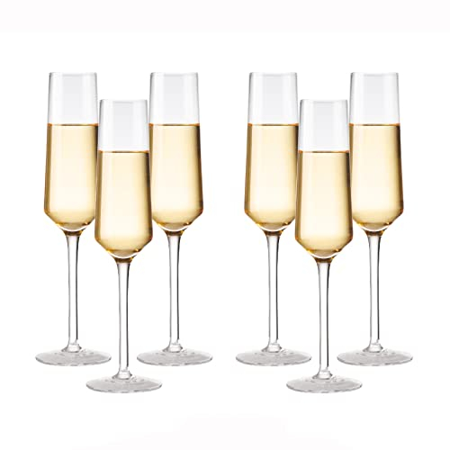 Generic Flûte À Champagne Set de 2 Verres À Champagne En Cristal Verre À Vin Mousseux de Luxe Haut de Gamme 200Ml Flûte À Champagne Bleu Verre À Champagne