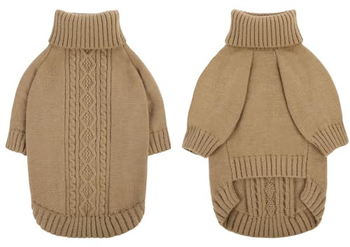 KONVINIT Hundepullover,Sweater für Hunde Hundepulli für kleine mittelgroße Hunde Winter Warm Gestrickter Rollkragen Hund Pullover Dog Sweater für Welpe,Katze,Hund