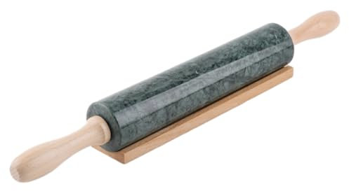 Koville Marble Rolling Pin, Non-Stick Dough Roller, Rolling Pin for Baking,Pasta, Dumpling, Ravioli, Fondant,Pie Crust, Kitchen Baking Pastry Tools(Indian Green)