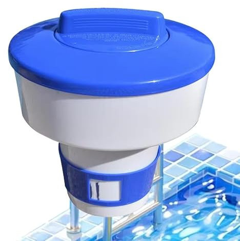 Deep Blue Pro Dispensador de tabletas de cloro flotante extra grande para piscina y jacuzzi, 7 pulgadas, capacidad para tabletas de 200 g, piscina, parque acuático, spa