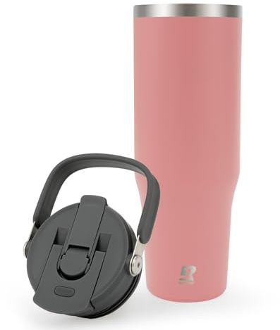 Riley Joy Termo Aislante 2.0-1L Taza Aislante de Viaje - Vaso con asa de Pajita, Termo de Café para Caliente o Helado Acero Inoxidable sin BPA para Camping Sport