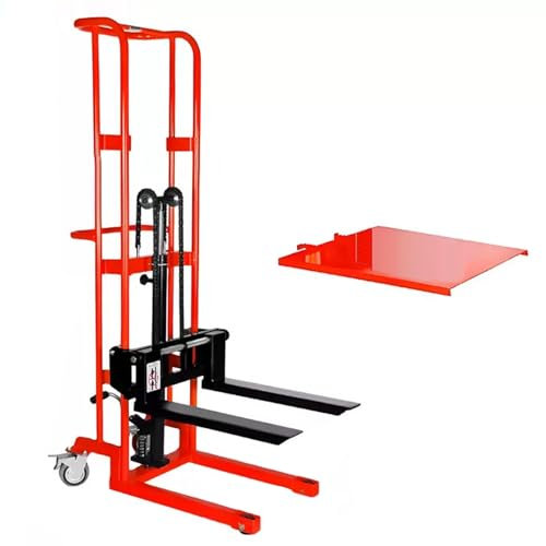 Carrelli elevatori manuali di Piccole Dimensioni 400 kg/881 libbre Carrello per carichi elevati 0,9/1,2/1,6 m Carrello di Sollevamento Merci con Copertura Ispessita (Dimensioni: Sollevamento 1,6 m)