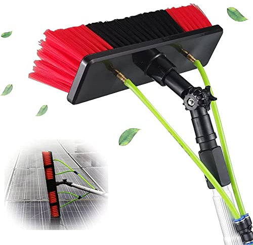 Photovoltaik-Reiniger, Fensterreinigungsbürsten-Set mit wasserzuführender Stange, ausziehbar für Solarmodule und Wintergartendach