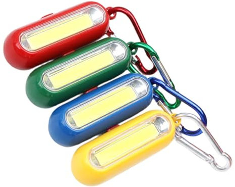 KONTONTY 4pièces Mini Lampe De Poche Porte-clés Légère Et Portable Pour Camping Randonnée Et Urgence Extérieur