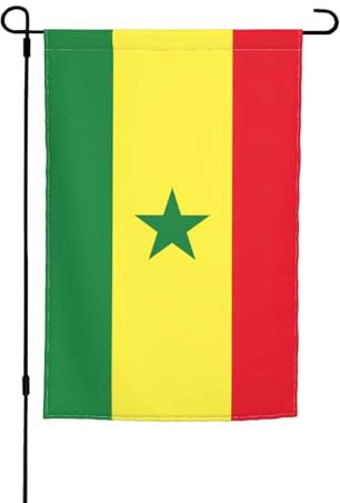 Drapeau du Sénégal imprimé pour l'extérieur - Drapeau de maison pour décoration de jardin - Drapeau extérieur amusant - 30 x 45 cm