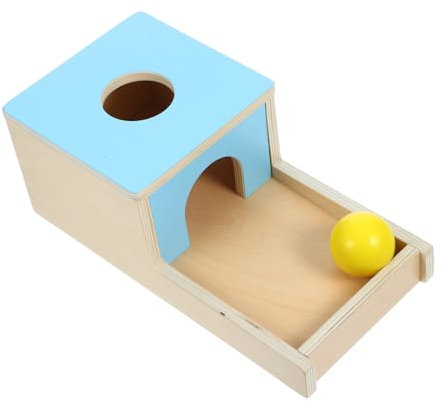 Toyvian Caja De Madera para Lanzar Balones Juguete Sensorial Caja De Permanencia De Objetos para Bebés y Pequeños Cognitivo De De Madera y Pelota