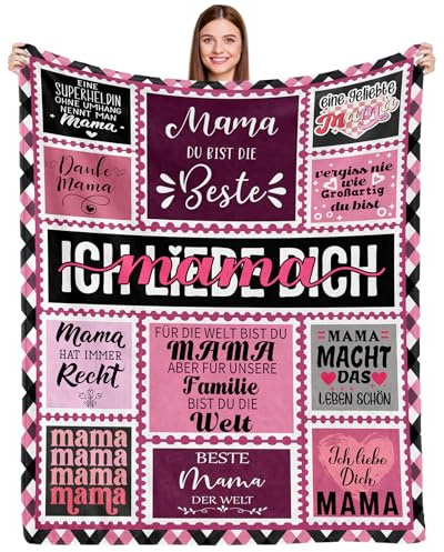 COZYCRIB Muttertagsgeschenke für Mama,Mama Geschenk,Geschenke Für Mama,Geburtstagsgeschenk Für Mama,Beste Mama Geschenk,Mutter Geschenk Zum Muttertag,Weiche Fleece Decke 150x130cm
