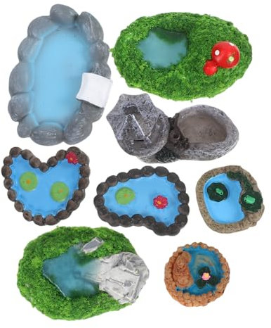 POPETPOP 9piezas Piscina De Micropaisaje Decorativa para Accesorios para Jardín Miniatura para Jardín De Hadas Adorno Decorativo para Patio
