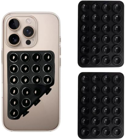2 Stück Doppelseitige Silikon Handyhalterung Silikon-Handyhülle mit Saugnapf ohne Kleben, Wiederverwendbare, Freihändige Halterung für Selfies und Videos, Kompatibel mit Allen Smartphone-Modellen