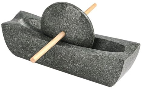 Chinese Style Mill Grinder Set Crusher Roller Handheld Tea Tray Seasoning Mills Traditional Chinese Grinding(About 15cm)