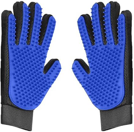 Wennicy 1 par pälsvårdshandske för husdjur förbättrad fem-fingerdesign tvätthandskar för hundar med långt och kort hårhandske katthårshandske djurhårborttagning