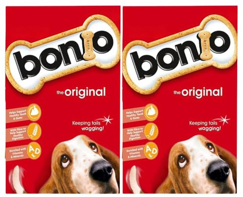 Bonio Dog Biscuits 650g x 2 - Dry Food for Adult Dogs Crunchy Pet Snack Treat Minerals Vitamins for Gums Teeth Digestive Health with Welari Thank You Card | (2pack)
