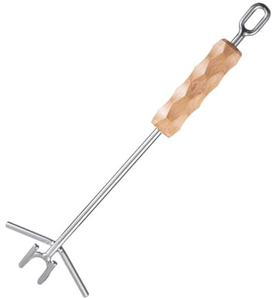 MOKKHNB Outdoor Camping Oven Lid Lifter Stainless Steel Pot Lid Lifter with Double Hooks High Temperature Resistant Design Safe Convenient for Pots and Pans