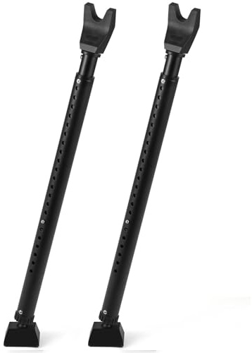 Door Security Bar Heavy Duty 116cm Adjustable 2-in-1 Sliding Patio Door Brace Entry Door Jammer | Anti-Burglar Lock Bar for Home Flats Travel (Black, 2-Pack)