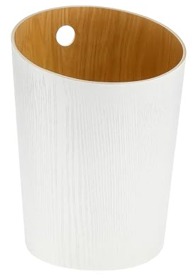 GREENSAPPIRE Paper Bin Wooden Trash Can White Wastebasket Garbage Can | Recycling Bin for Home,Bedroom,Office Paper Bins (White)