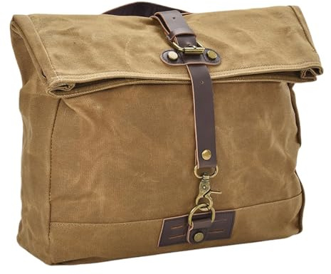 Motorrad Satteltaschen – 17 Zoll Seitentasche | Canvas Gepäcktasche – Wasserdichte Motorradtasche mit 900 g Gewicht, robust und geräumig, ideal für Touring, Offroad, Sportbikes, Roller und ATVs